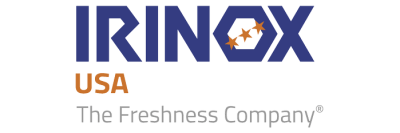 Irinox Logo - blue letters on a white background